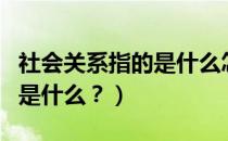 社会关系指的是什么怎么填写（社会关系指的是什么？）