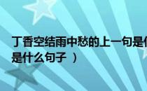 丁香空结雨中愁的上一句是什么（丁香空结雨中愁的上一句是什么句子 ）