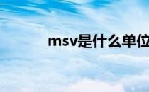 msv是什么单位（msv是什么）