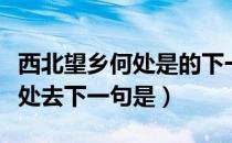 西北望乡何处是的下一句是什么（西北望乡何处去下一句是）