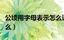 公顷用字母表示怎么读（公顷用字母表示是什么）