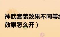 神武套装效果不同等级可以转移么（神武套装效果怎么开）