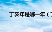丁亥年是哪一年（丁亥年是指哪一年）