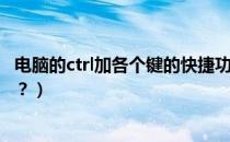 电脑的ctrl加各个键的快捷功能（页面设置快捷键ctrl加什么？）