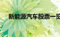 新能源汽车股票一览表 新能源汽车股票