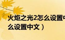 火炬之光2怎么设置中文语言（火炬之光2怎么设置中文）