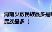 海南少数民族最多是哪个民族（海南什么少数民族最多 ）
