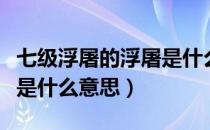 七级浮屠的浮屠是什么意思（七级浮屠的浮屠是什么意思）