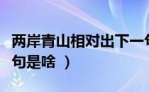 两岸青山相对出下一句（两岸青山相对出下一句是啥 ）