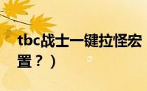 tbc战士一键拉怪宏（tbc防骑拉怪宏怎么设置？）