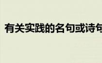 有关实践的名句或诗句 有关实践的名言警句