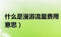 什么是漫游流量费用（手机流量漫游费是什么意思）
