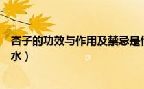 杏子的功效与作用及禁忌是什么（吃杏子不能喝凉水还是热水）