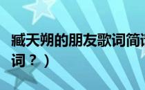 臧天朔的朋友歌词简谱（臧天朔的《朋友》歌词？）