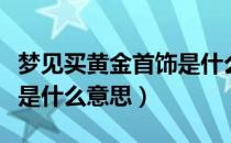 梦见买黄金首饰是什么兆头（梦见买黄金首饰是什么意思）