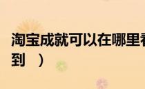 淘宝成就可以在哪里看（淘宝成就在哪里看得到  ）