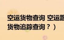空运货物查询 空运跟踪查询（如何进行空运货物追踪查询？）