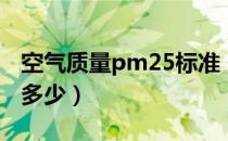 空气质量pm25标准（空气质量pm25标准是多少）