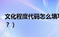 文化程度代码怎么填写（文化程度编号怎么写？）