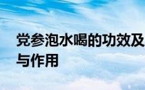 党参泡水喝的功效及禁忌 党参泡水喝的功效与作用
