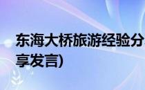 东海大桥旅游经验分享(东海大桥旅游经验分享发言)