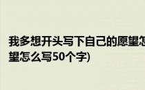 我多想开头写下自己的愿望怎么写(我多想开头写下自己的愿望怎么写50个字)