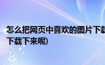 怎么把网页中喜欢的图片下载下来(怎么把网页中喜欢的图片下载下来呢)