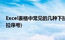 Excel表格中常见的几种下拉序号的方式(excel表格如何下拉序号)