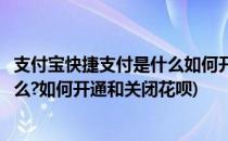 支付宝快捷支付是什么如何开通和关闭(支付宝快捷支付是什么?如何开通和关闭花呗)