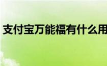 支付宝万能福有什么用(支付宝万能福有啥用)