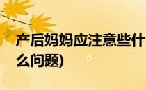 产后妈妈应注意些什么(产后妈妈应注意些什么问题)