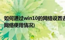 如何通过win10的网络设置去查看网络状态(win10怎么查看网络使用情况)
