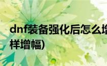 dnf装备强化后怎么增幅(dnf已经强化装备怎样增幅)