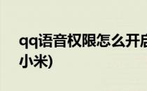 qq语音权限怎么开启(qq语音权限怎么开启小米)