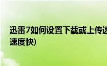 迅雷7如何设置下载或上传速度(迅雷7如何设置下载或上传速度快)