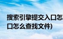 搜索引擎提交入口怎么查找(搜索引擎提交入口怎么查找文件)