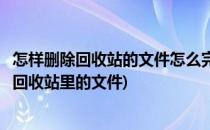 怎样删除回收站的文件怎么完全彻底删除文件(如何彻底删除回收站里的文件)