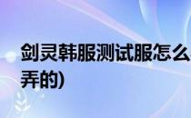 剑灵韩服测试服怎么弄(剑灵韩服测试服怎么弄的)