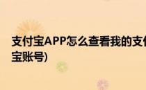 支付宝APP怎么查看我的支付宝账号?(支付宝如何查看支付宝账号)