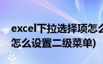 excel下拉选择项怎么设置(excel下拉选择项怎么设置二级菜单)