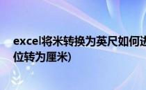 excel将米转换为英尺如何进行度量单位转换(excel标尺单位转为厘米)