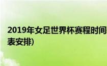2019年女足世界杯赛程时间表(2019年女足世界杯赛程时间表安排)