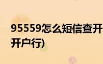 95559怎么短信查开户行(95555怎么短信查开户行)