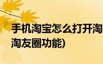 手机淘宝怎么打开淘友圈(手机淘宝怎么打开淘友圈功能)