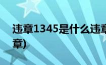 违章1345是什么违章怎么处理(1345是啥违章)