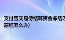 支付宝交易待结算资金冻结怎么解冻(支付宝交易待结算资金冻结怎么办)