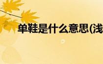 单鞋是什么意思(浅口单鞋是什么意思)
