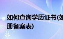 如何查询学历证书(如何查询学历证书电子注册备案表)