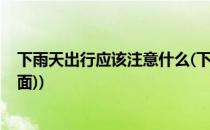 下雨天出行应该注意什么(下雨天出行应该注意什么(雷电方面))