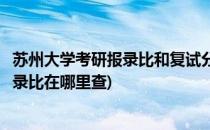 苏州大学考研报录比和复试分数线怎么查(苏州大学研究生报录比在哪里查)